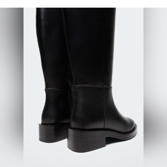 Mango Leather tall boots 10 riding 42 Eur - Picture 4 of 16